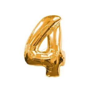 Balon fóliový zlatý číslo 4 - 80 cm