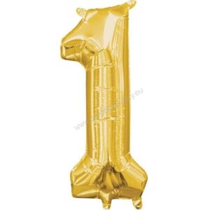 Balon fóliový zlatý číslo 1 - 80 cm