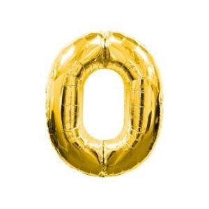 Balon fóliový zlatý číslo 0 - 40 cm
