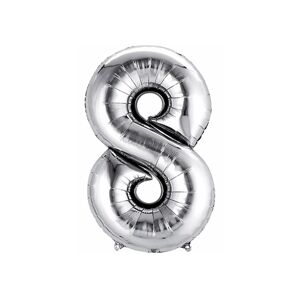 Balón fóliový stříbrný číslo 8 - 40 cm