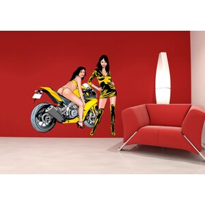 IMPAR Samolepka na zeď Dívky u motorky 2 (Velikost: 60 x 56 cm)