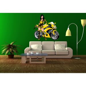 IMPAR Samolepka na zeď Dívka u motorky 2 (Velikost: 100 x 100 cm)