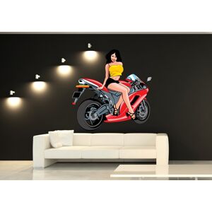 IMPAR Samolepka na zeď Dívka u motorky 3 (Velikost: 80 x 78 cm)