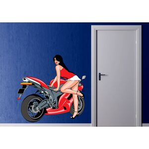 IMPAR Samolepka na zeď Dívka u motorky 4 (Velikost: 120 x 117 cm)