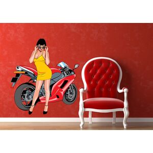 IMPAR Samolepka na zeď Dívka u motorky 5 (Velikost: 120 x 108 cm)