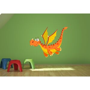 IMPAR Samolepka na zeď Oranžový drak (Velikost: 120 x 97 cm)