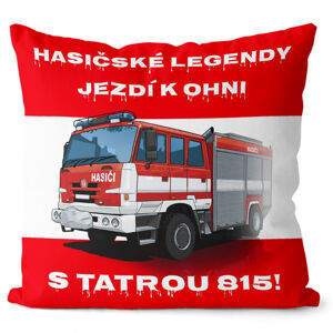 Polštář Hasičské legendy – Tatra 815 (Velikost: 40 x 40 cm)