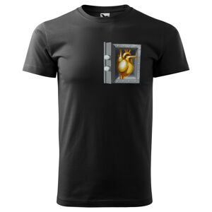 Tričko Zlaté srdce (Velikost: XS, Typ: pro muže, Barva trička: Černá)