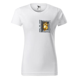 Tričko Zlaté srdce (Velikost: XS, Typ: pro ženy, Barva trička: Bílá)
