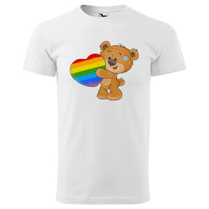 Tričko LBGT Bear (Velikost: L, Typ: pro muže, Barva trička: Bílá)