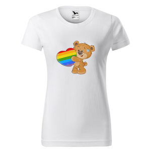 Tričko LBGT Bear (Velikost: M, Typ: pro ženy, Barva trička: Bílá)