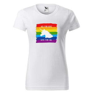 Tričko LBGT Unicorn (Velikost: XS, Typ: pro ženy, Barva trička: Bílá)