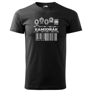 Tričko Kamioňák 100% - pánské (Velikost: S, Barva trička: Černá)