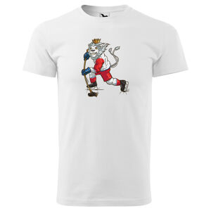 Tričko Hokejový lev (Velikost: S, Typ: pro muže, Barva trička: Bílá)