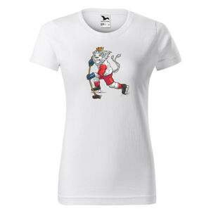 Tričko Hokejový lev (Velikost: S, Typ: pro ženy, Barva trička: Bílá)