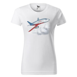 Tričko Boeing 737 (Velikost: XS, Typ: pro ženy, Barva trička: Bílá)