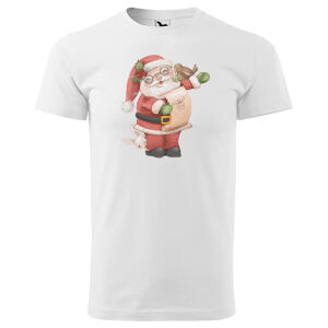 Tričko Santa Claus (Velikost: S, Typ: pro muže, Barva trička: Bílá)