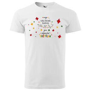 Tričko Vánoční světýlka (Velikost: XS, Typ: pro muže, Barva trička: Bílá)