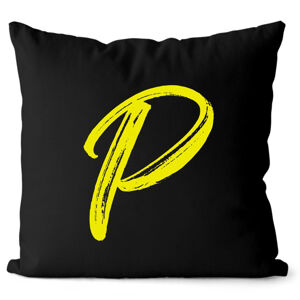 Polštář – písmeno P (Velikost: 55 x 55 cm, Barva: Žlutá)