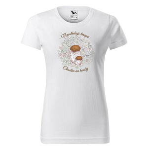 Tričko Terapie houbami (Velikost: S, Typ: pro ženy, Barva trička: Bílá)