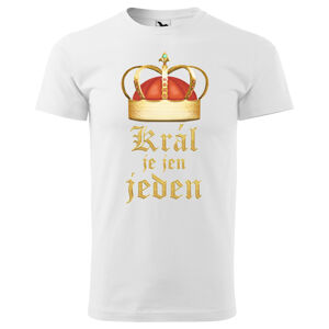Tričko Král je jen jeden - pánské (Velikost: XL, Barva trička: Bílá)