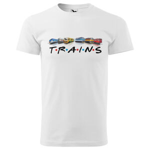 Tričko Trains (Velikost: L, Typ: pro muže, Barva trička: Bílá)