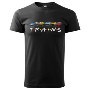 Tričko Trains (Velikost: 2XL, Typ: pro muže, Barva trička: Černá)