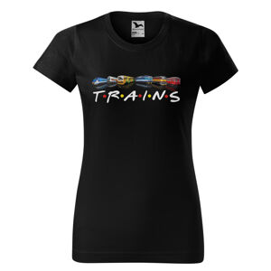 Tričko Trains (Velikost: L, Typ: pro ženy, Barva trička: Černá)