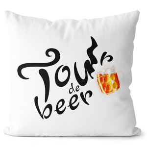 Polštářek Tour de beer (Velikost: 55 x 55 cm)