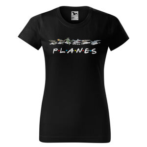 Tričko Planes (Velikost: S, Typ: pro ženy, Barva trička: Černá)