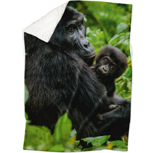 IMPAR Fleecová deka Gorila a mládě 150x120 cm (Rozměr : 150 x 120 cm, Podšití beránkem: ANO)