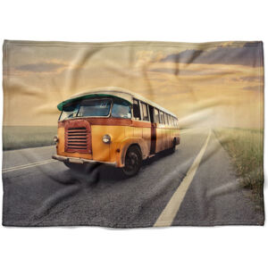 IMPAR Fleecová deka Retro autobus 150x120 cm (Rozměr : 150 x 120 cm, Podšití beránkem: NE)