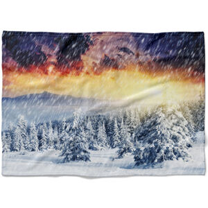 IMPAR Fleecová deka Zasněžená krajina 150x120 cm (Rozměr : 150 x 120 cm, Podšití beránkem: NE)