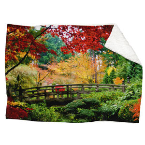 IMPAR Fleecová deka Podzimní park 150x120 cm (Rozměr : 200 x 140 cm, Podšití beránkem: ANO)