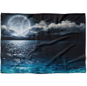 IMPAR Fleecová deka Moře s měsícem 150x120 cm (Rozměr : 150 x 120 cm, Podšití beránkem: NE)