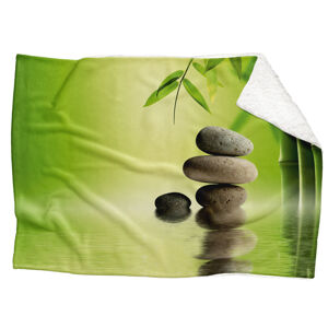 IMPAR Fleecová deka Bambus s kameny 150x120 cm (Rozměr : 150 x 120 cm, Podšití beránkem: ANO)