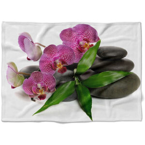 Deka Orchidej na kamenech (Rozměr : 150 x 120 cm, Podšití beránkem: NE)