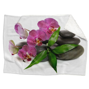 Deka Orchidej na kamenech (Rozměr : 150 x 120 cm, Podšití beránkem: ANO)