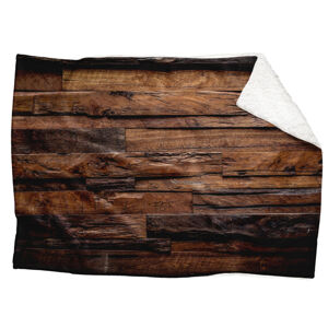 IMPAR Fleecová deka Dřevo 2 150x120 cm (Rozměr : 150 x 120 cm, Podšití beránkem: ANO)