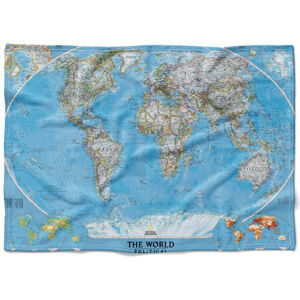 Deka Mapa světa (Rozměr : 200 x 140 cm, Podšití beránkem: NE)