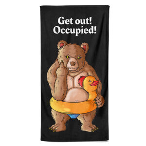 Osuška Get out – occupied (Velikost osušky: 100x170cm)