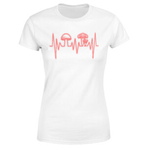 Tričko Mushroom heartbeat (Velikost: XL, Typ: pro ženy, Barva trička: Bílá)