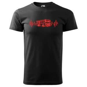 Tričko Bus Heartbeat (Velikost: 5XL, Typ: pro muže, Barva trička: Černá)