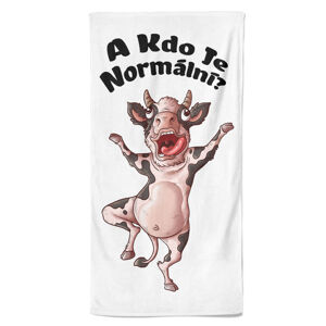 Osuška Kdo je normální – kráva (Velikost osušky: 70x140cm)