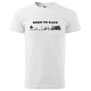 Tričko Born to race (Velikost: XS, Typ: pro muže, Barva trička: Bílá)