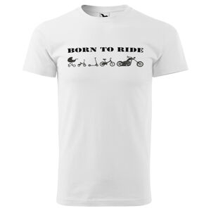 Tričko Born to ride chopper (Velikost: S, Typ: pro muže, Barva trička: Bílá)