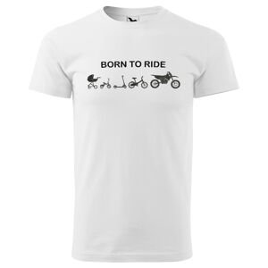 Tričko Born to ride motocross (Velikost: M, Typ: pro muže, Barva trička: Bílá)