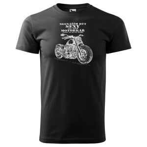 Tričko Sexy motorkář – pánské (Velikost: XL, Barva trička: Černá)
