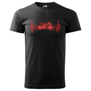 Tričko Srdeční puls – roadbike (Velikost: XS, Typ: pro muže, Barva trička: Černá)