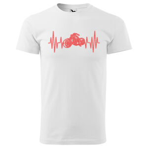 Tričko Srdeční puls – chopper (Velikost: XS, Typ: pro muže, Barva trička: Bílá)